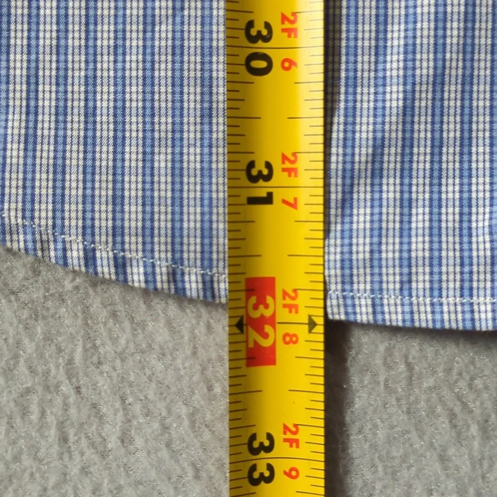 Polo Ralph Lauren Button Down Shirt Mens 17 XL Blue Check Curham Classic Fit